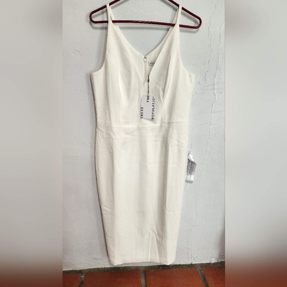 Dress the Population Lyla Ivory Midi Dress